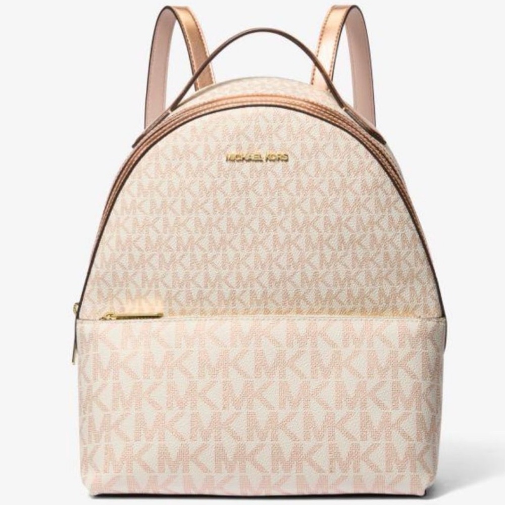 Michael Kors Beige and Gold Backpack